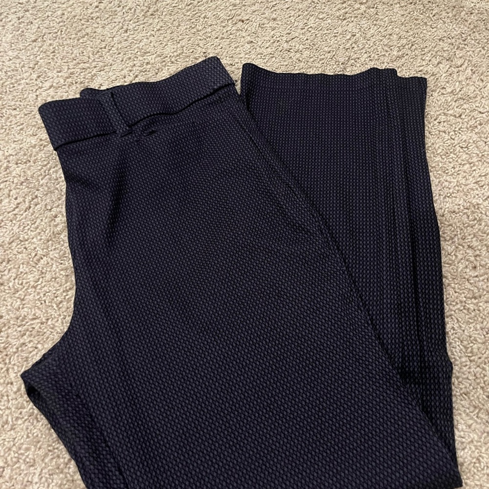 Maurices Dark Blue Textured Bengaline Trousers